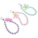 Mobile Phone Lanyard Portable Bead Chain Hand-beaded Macaron Color Crystal 3pcs Cute Phones Charms Beads Flower Ball Ladies