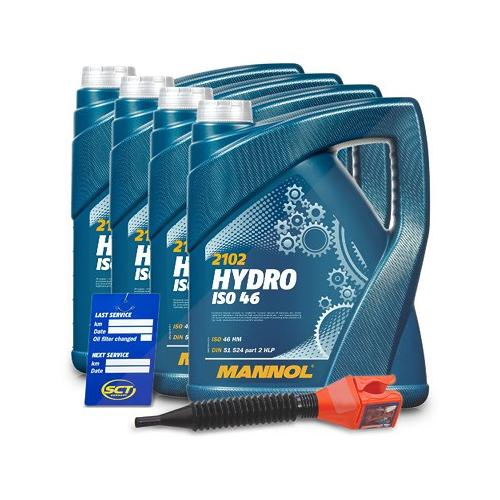 Mannol 20 L Hydro ISO 46 Hydrauliköl + Ölwechsel-Anhänger + Einfülltrich [Hersteller-Nr. MN2102-5]