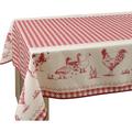 Le Linge De Jules - Nappe Anti-taches Ferme rouge - Carrée 150 x 150 cm