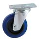 Roulette D160 mm caoutchouc bleu platine pivotante AVL 527835O