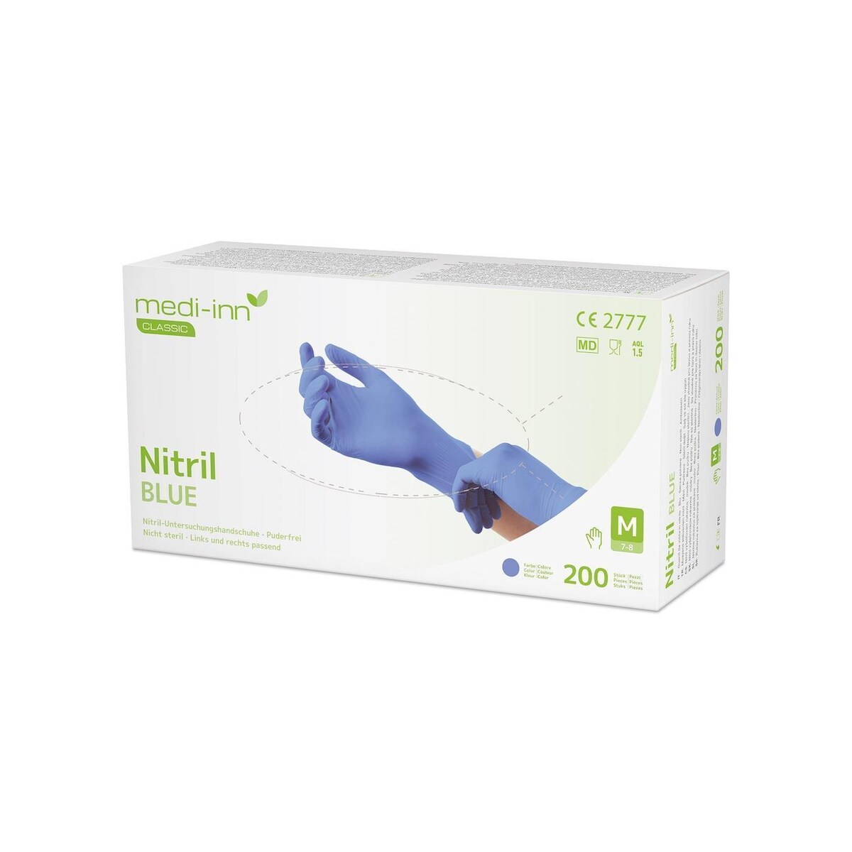 BodyProducts 2000 Medi-Inn Nitrilhandschuhe Blue 200 - puderfrei - Gr.XL - Einmalhandschuhe Image
