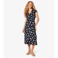 Apricot Navy Floral Print Sleeveless Ruffle Midi Dress New Look