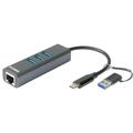 D-Link USB-C/USB to Gigabit Ethernet Adapter with 3 USB 3.0 Ports DUB-