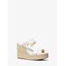 Michael Kors Lucinda Leather Wedge Sandal White 6.5