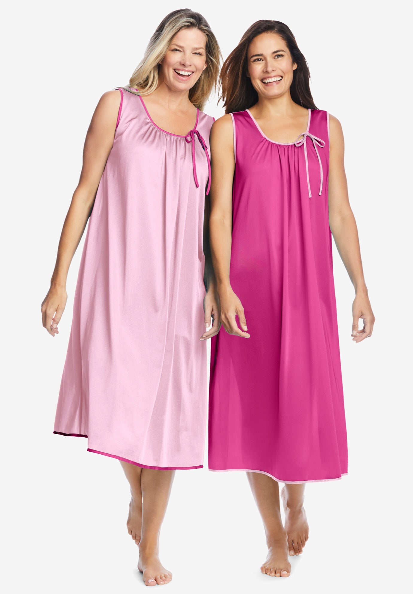 Plus Size Women's 2-Pack Sleeveless Nightgown by Only Necessities in Paradise Pink Pink (Size 1X)