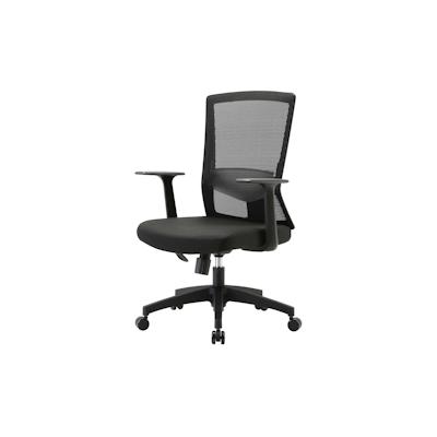 Mendler Bürostuhl HWC-J90, Schreibtischstuhl, ergonomische S-förmige Rückenlehne, verstellbare Taillenstütze ~ schwarz Image