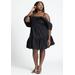 Plus Size Women's Off The Shoulder Ruffle Mini Dress by ELOQUII in Apricot Haze (Size 18)