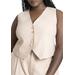 Plus Size Women's Double Button Detail Tailored Vest by ELOQUII in Rose Smoke (Size 22)