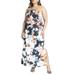 Plus Size Women's Printed Satin Bias Dress by ELOQUII in Tapestry Floral (Size 24)