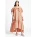 Plus Size Women's Off The Shoulder Relaxed Maxi Dress by ELOQUII in Terra Cotta (Size 14)