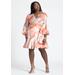 Plus Size Women's Ruffle Hem Wrap Dress by ELOQUII in Mimosa Sunset (Size 22)
