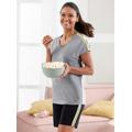 Kurzarmshirt FEEL GOOD "Shirt" Gr. 52/54, grau (grau, meliert) Damen Shirts T-Shirts