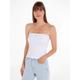 Bandeautop TOMMY JEANS "TJW SLIM ESSENTIAL TUBE TOP" Gr. XS (34), weiß (white) Damen Tops Bandeau-Tops