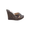 Jimmy Choo Wedges: Slip-on Platform Casual Brown Shoes - Women's Size 37 - Open Toe