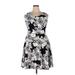 Agnes & Dora Casual Dress - A-Line Scoop Neck Sleeveless: Black Print Dresses - Women's Size X-Large