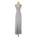 Tart Casual Dress - A-Line Plunge Sleeveless: Gray Print Dresses - Women's Size X-Small