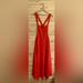 Free People Dresses | Free People Size Large Dreamer Midi Criss Cross Back Midi Dress In Kelbec Red | Color: Orange/Red | Size: L