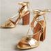 Anthropologie Shoes | Anthropologie Vicenza Gold Wrap Sandal | Color: Gold | Size: 8