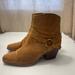 Michael Kors Shoes | Michael Michael Kors Womens Brown Ring Logo Goldie Leather Booties 38.5 | Color: Brown | Size: 8.5