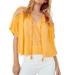 Free People Tops | Free People Market Embroidered V-Neck Short Sleeve Carrot Ginger Cropped Top | Color: Orange/Purple | Size: Xs