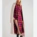 Free People Dresses | Free People Plaid Maxi Dress Womens Large Pink Outlaw Oversized Boho Western | Color: Pink | Size: L