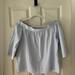 Madewell Tops | Madewell Clean Off-The-Shoulder Top In Blue & White Stripe Size S | Color: Blue/White | Size: S