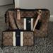 Coach Bags | Coach Signature Stripe Satchel With Navy Stripe And Lining & Matching Wallet | Color: Brown | Size: Os