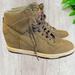 Nike Shoes | Nike Dunk Sz 9 Sky Hi Hidden Wedge Olive Green Suede Sneakers | Color: Green | Size: 9