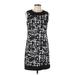 AB Studio Casual Dress - Sheath High Neck Sleeveless: Black Print Dresses - Women's Size 10