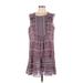 BCBGMAXAZRIA Casual Dress - Mini Square Sleeveless: Purple Dresses - Women's Size Large