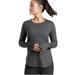 Athleta Tops | Athleta Long-Sleeve Heathered Gray Crewneck Uptempo Top Plus Size 2x | Color: Gray | Size: 2x