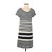 Maeve Casual Dress - Shift: Gray Stripes Dresses - Women's Size Medium