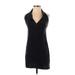 What Goes Around Comes Around Casual Dress - Mini V-Neck Sleeveless: Black Solid Dresses - Women's Size X-Small