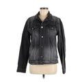 FRAME Denim Denim Jacket: Short Black Print Jackets & Outerwear - Women's Size Medium