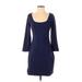 Susana Monaco Casual Dress - Mini: Blue Solid Dresses - Women's Size Small