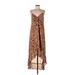 Wild Fable Casual Dress - A-Line V Neck Sleeveless: Brown Dresses - Women's Size Large