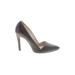 Alice + Olivia Heels: Slip On Stilleto Cocktail Gray Solid Shoes - Women's Size 38 - Almond Toe