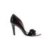 Kenneth Cole New York Heels: Slip-on Stiletto Cocktail Party Black Print Shoes - Women's Size 8 1/2 - Open Toe