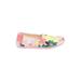 TOMS Flats: Slip-on Wedge Casual Pink Print Shoes - Women's Size 6 1/2 - Almond Toe