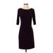Tahari by ASL Casual Dress - Sheath: Burgundy Solid Dresses - Women's Size 4 Petite