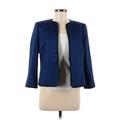 Anne Klein Jacket: Short Blue Checkered/Gingham Jackets & Outerwear - Women's Size 8