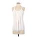 Banana Republic Sleeveless Blouse: White Solid Tops - Women's Size Small