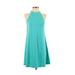 Express Casual Dress - Mini Mock Sleeveless: Blue Print Dresses - Women's Size Small