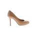 Jimmy Choo Heels: Slip-on Stilleto Cocktail Tan Solid Shoes - Women's Size 39 - Round Toe