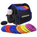 Disc Golf Set with Bag - 12 PCS Flying Disc Golf Discs for Beginner with Putter, Midrange, Driver | Portable Disc Golf Backpack Holds 28+ Discs Free Stand Bag Design for Convenient Use