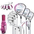 Ladies Golf Clubs Set with Bag, 12 Pieces Professional Women Complete Golf Clubs Set, Beginner's Full Set, Head Covers Pullet Putter Inculded, Right Hand