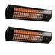 Heatlab 1.8kW Wall Mounted Quartz Outdoor Indoor Patio Heater with 3 Power Settings - Set of 2 (Black)