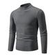 RKYNOOZX Men jumpers Autumn Sweater Men's Half High Neck Basic Solid Color Casual Versatile Round Neck Knit With Sweater Inside-dark Grey-l 50-60kg