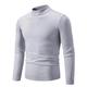 RKYNOOZX Men jumpers Autumn Sweater Men's Half High Neck Basic Solid Color Casual Versatile Round Neck Knit With Sweater Inside-light Grey-m 40-50kg