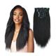 Clip in Hair Extensions Straight Remy Human Hair Clip in Hair Extensions, 7pcs Clip in Hair Extensions 12-26 Inch Jet Black Real Human Hair Thick Clip in Hair Extensions Clip in Extensions (Size : 16